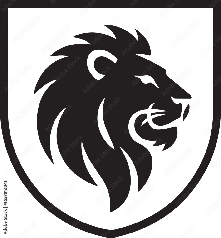 Naklejka premium Lion Shield Silhouette Bundle | Heraldic Crest Vector Emblems