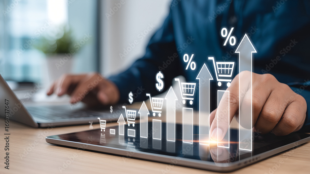 Business growth and financial success with digital marketing and data analysis Business growth and financial success with digital marketing and data analysis