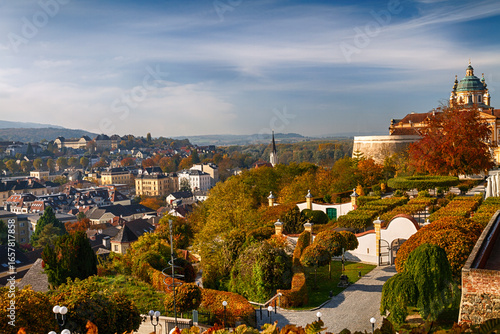 Autumn view of Melk Abbey and town in Austria