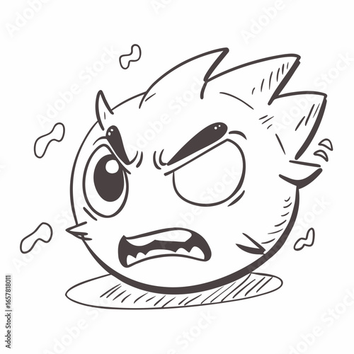 Cartoon character expressing frustration with intense emotion, perfect for conveying stress or anger in a dynamic visual