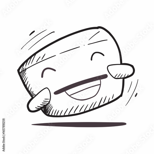 Happy cartoon character with expressive face, radiating joy and positive energy, perfect for conveying fun, excitement, and lightheartedness, ideal for projects needing cheerful visuals