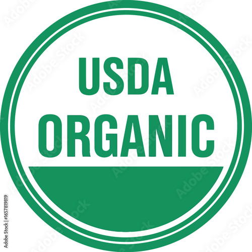 Official usda organic seal signifying certified organic agricultural products and food safety standards