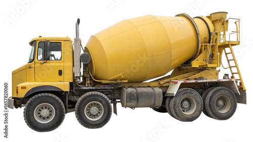 yellow dump truck isolated