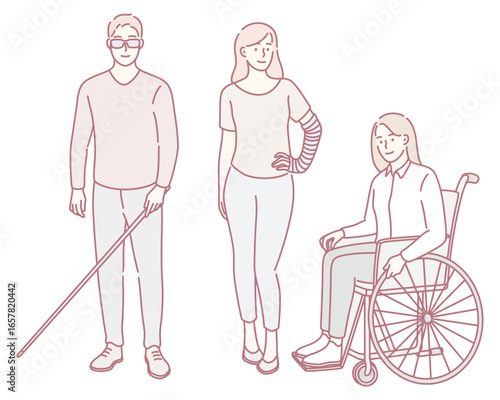 An illustration depicting individuals with various abilities is promoting inclusivity, understanding, and awareness