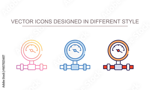 Pressure meter icon design with white background stock illustration