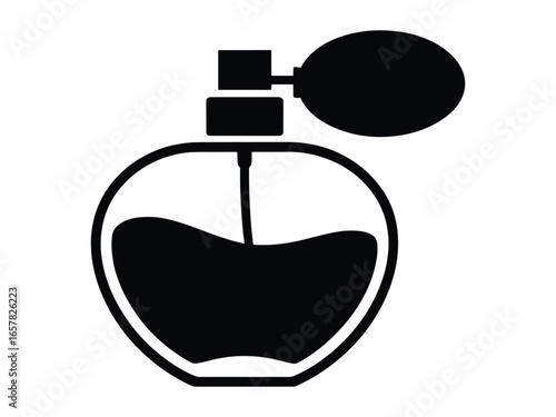 Elegant black silhouette of a perfume bottle evoking luxury and sophistication for beauty product promotion graphic design and fragrance advertising campaigns