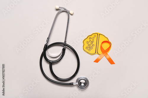 Stethoscope, paper brain an...