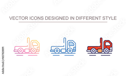 Tow Truck icon design with white background stock illustration