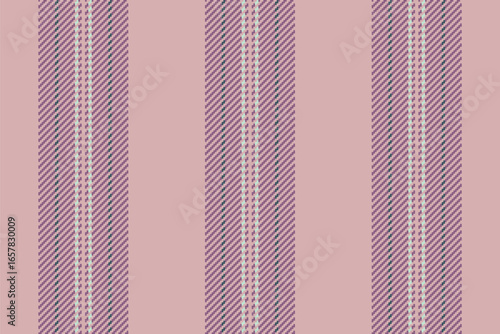 Picture vertical stripe fabric, individuality seamless background vector. Native lines texture pattern textile in light and pink colors.