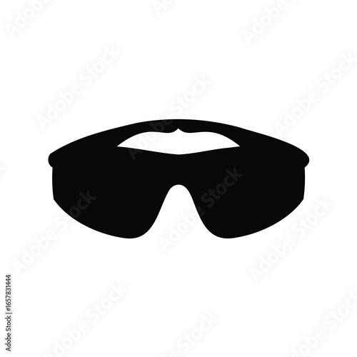 Black silhouette of sporty sunglasses for outdoor activities and sun protection