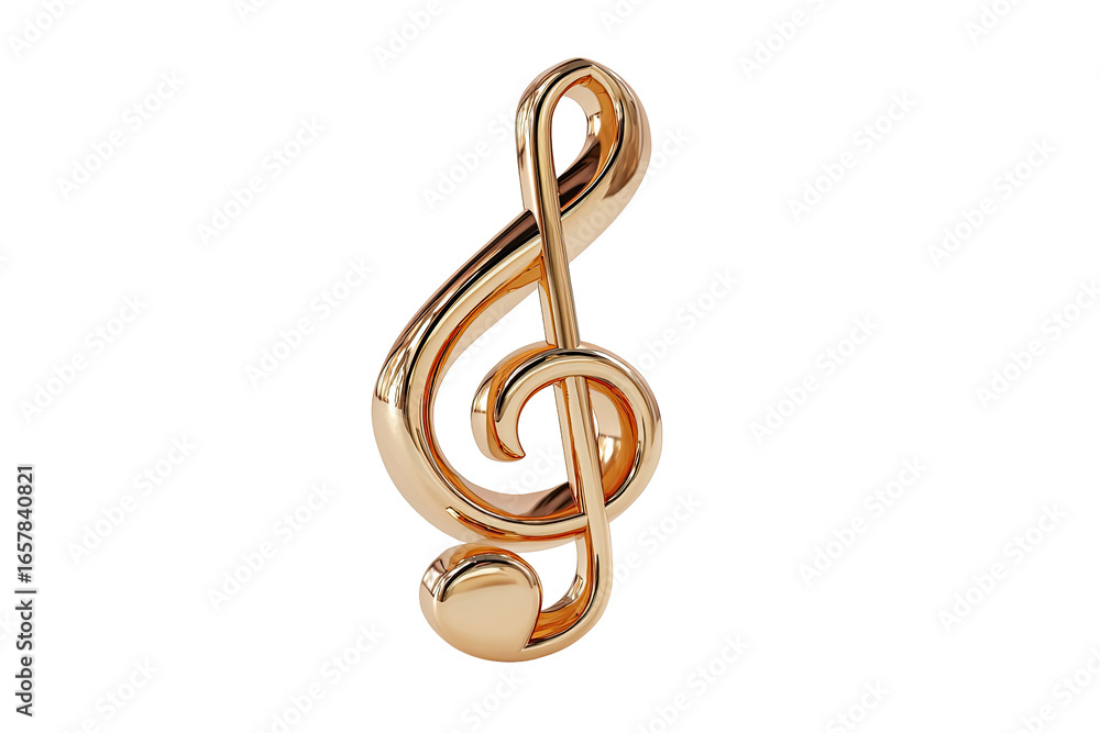 Fototapeta premium 3D golden treble clef