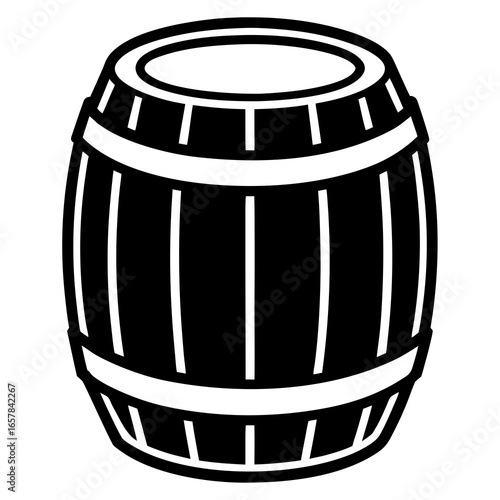 Black Wooden Barrel Illustration container storage
