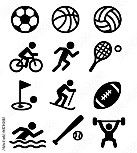 sports icons set