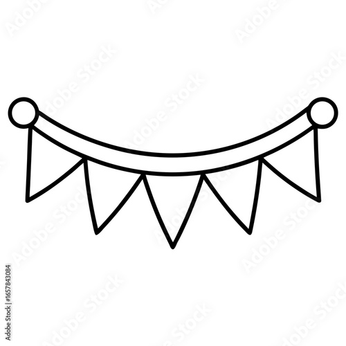 Simple Bunting Flag Garland Outline flags banner