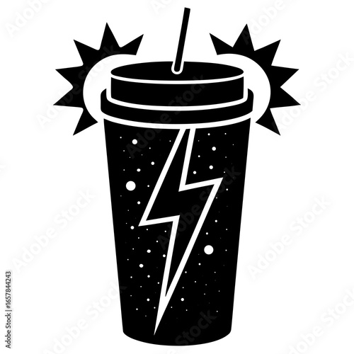 Energy drink vector silhouette illustration isolated on white background
