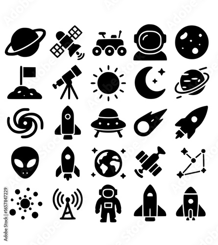 space 30 icons set