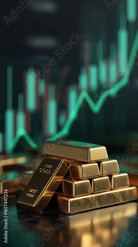 Stack gold bullion bar represent wealth investment finance precious metal anchor economy.