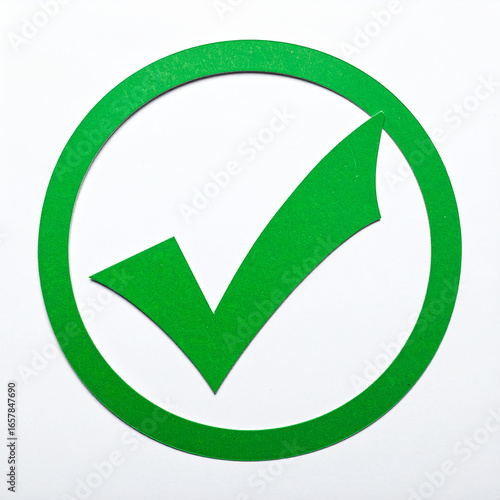 Free Download Green check mark icon. Symbol of approval. Plain white backdrop. - GFXLoad