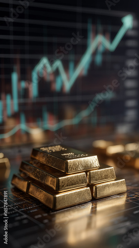 Stack gold bullion bar represent wealth investment finance precious metal anchor economy.
