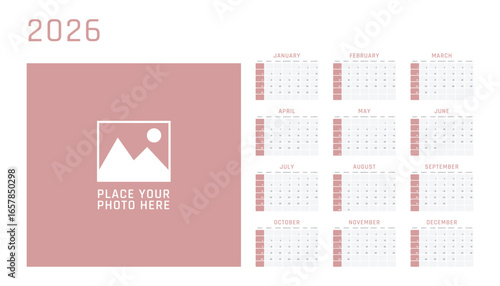 calendar for 2026 starts sunday, vector calendar design 2026 year
