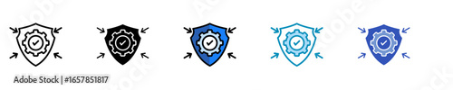 Resilience Shield  Icon Set Multiple Style Collection