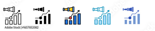 Long-Term Vision  Icon Set Multiple Style Collection