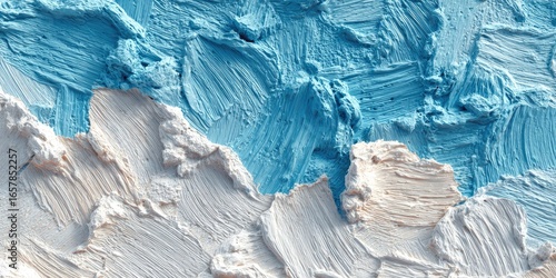 Wallpaper Mural Abstract painting of textured blue and white paint strokes Torontodigital.ca