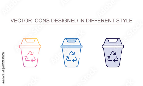 Recycling Bin icon design with white background stock illustration