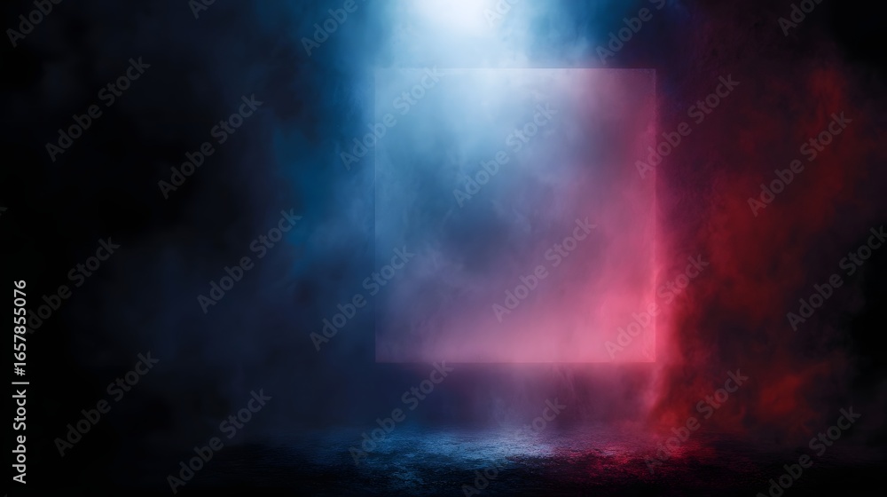 Obraz premium Dramatic Vertical Frame with Colorful Spotlight Lighting