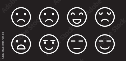 mixed emoji face expression set . Emoji faces collection. Emoji faces collection
