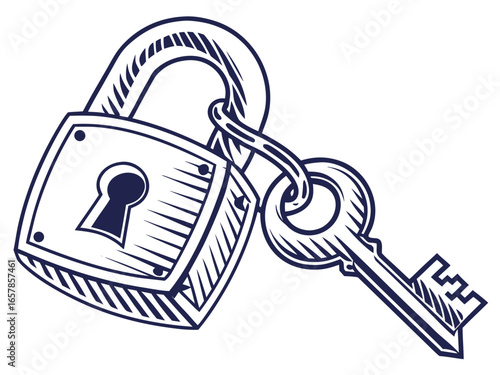 Elegant vintage key graphic for real estate or business. A simple, stylized, vintage-style key graphic overlays the word "KEY" in a clean, modern design. 