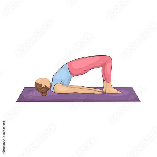 Illustration of Half Bridge Yoga Pose