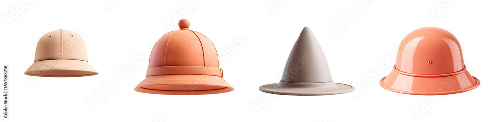 Fototapeta premium Hats Collection Isolated on White Background