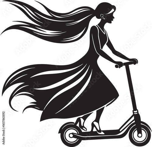 girl with a scooter