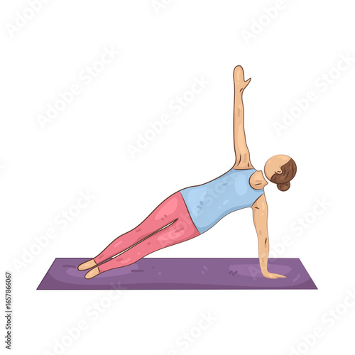 Illustration of Side Plank Yoga Pose 