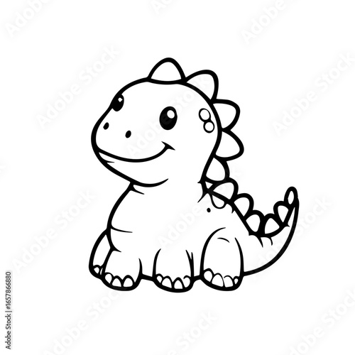 Cute dinosaur character in a playful pose with a friendly expression showcasing playful charm