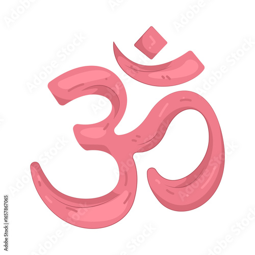 Illustration of Hindu Om Yoga Symbol
