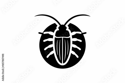 Cockroach icon vector silhouette isolated on white background