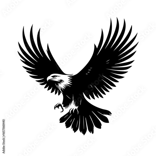 Eagle in flight showcasing powerful wings and sharp claws, symbolizing freedom and strength in nature's wildlife