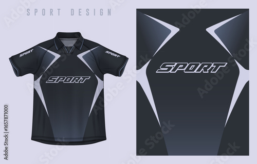 Fabric textile design for Sport t-shirt, Soccer jersey mockup for football club. uniform front view.	