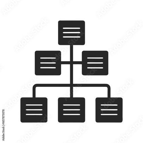 Chart tree vector silhouette illustration isolated on white background