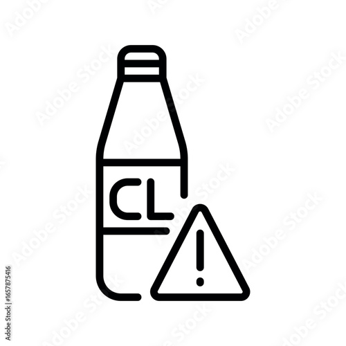 chlorine cleaner black line icon for digital and print projects.