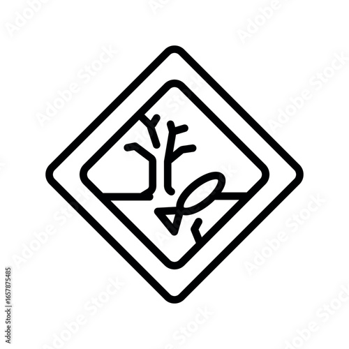 environmental contamination black line icon for digital and print projects.