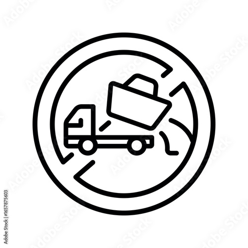 illegal dumping black line icon for digital and print projects.