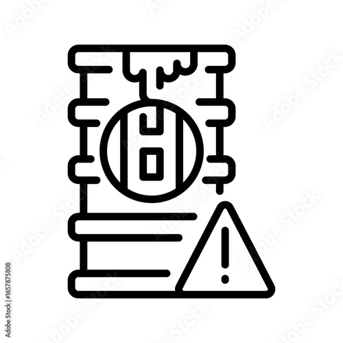 tar and bitumen waste black line icon for digital and print projects.