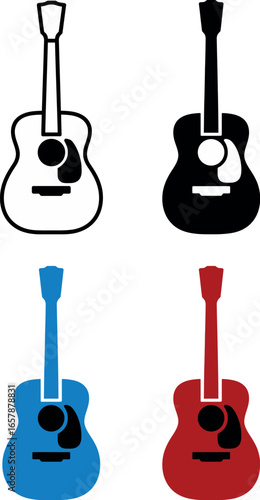 Acoustic guitar vector illustration musical instrument vector file