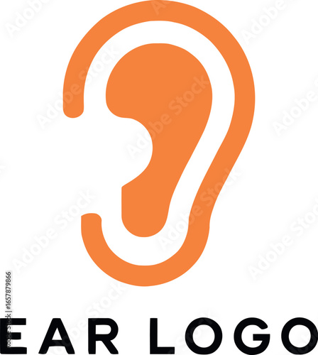 Ear logo design hearing clinic audio symbol vector graphic vector file