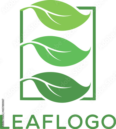 Green leaf logo design eco friendly nature company brand vector file