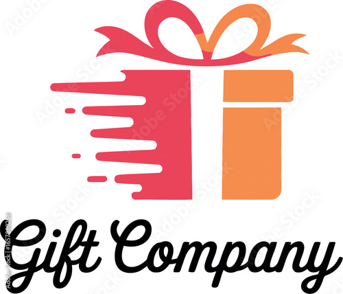 Gift company logo design for online store and delivery vector file