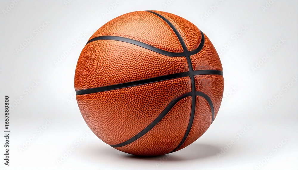 Fototapeta premium Orange basketball—textured, segmented, and iconic; a symbol of motion, rhythm, and the tactile energy of sport and play.